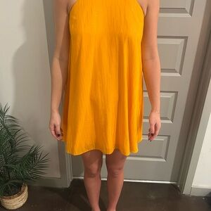 Vibrant Yellow Halter Dress